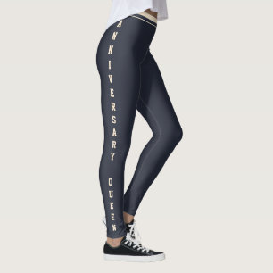Customise Anniversary Midnight Navy Champagne Gold Leggings