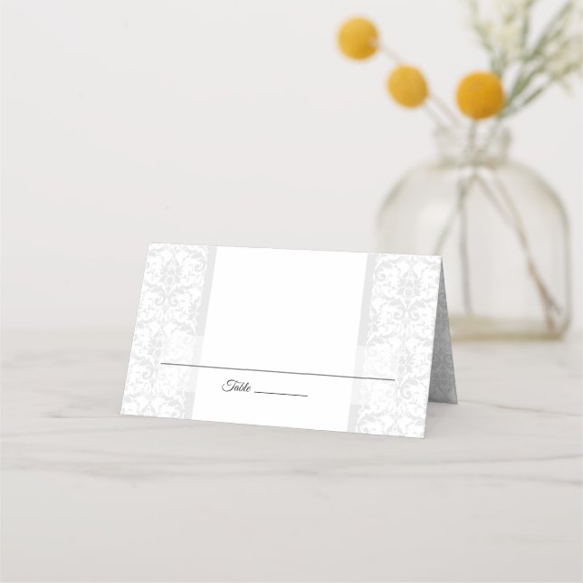 Customise Anniversary, Wedding, Occasion Damask Place Card (Front)