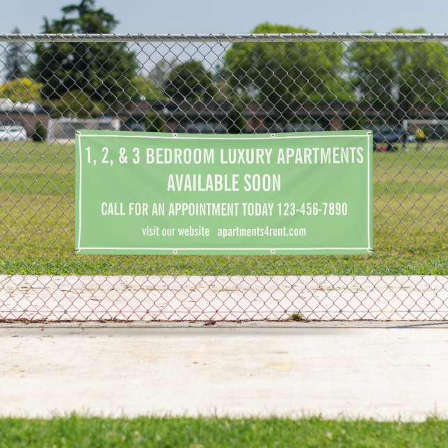 Customise Apartments For Rent Multi Coloured Small Banner (Insitu)