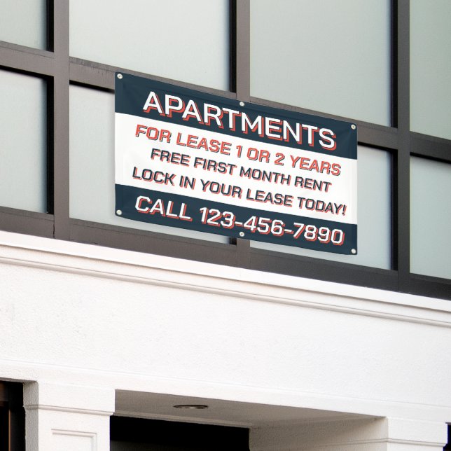 Customise Apartments For Rent or Lease  Banner (Outside Building)