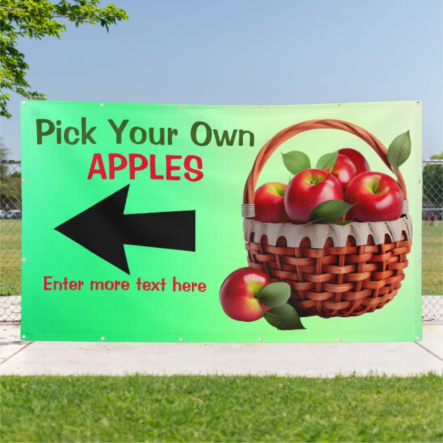 Customise Apples For Sale Pick Your Own Large  Banner (Outside)