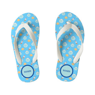 Customise Astronaut Rocket Ship Planets Kid's Jandals