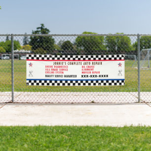 Customise Auto Repair Shop Full Service USA Flag Banner