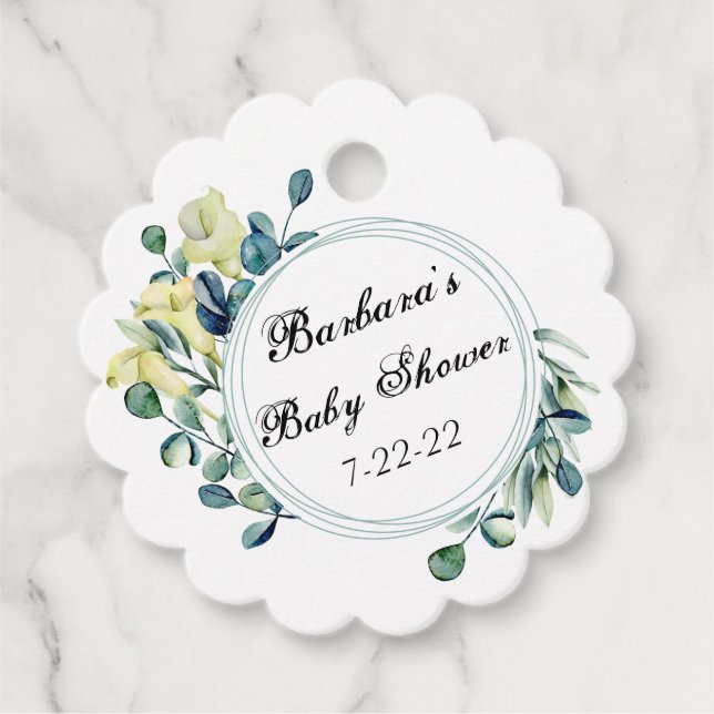 Customise Baby Shower  Favour Tags (Front)