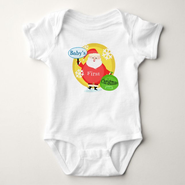 Customise Baby's First Christmas Bodysuit (Front)