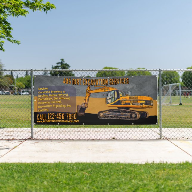 Customise Backhoe Excavation Services Contractor  Banner (Insitu)