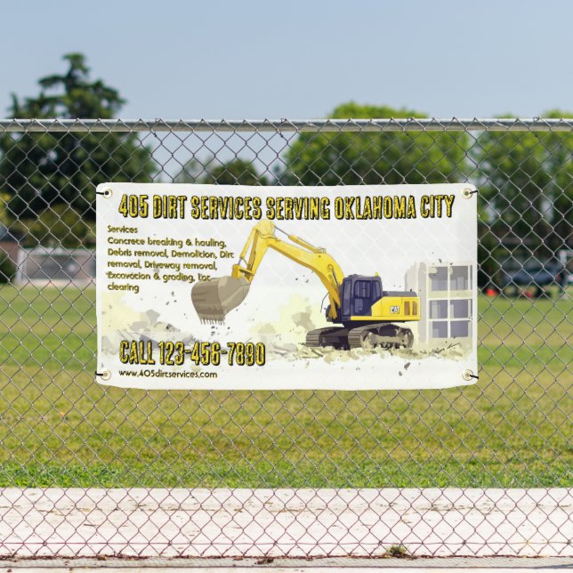 Customise Backhoe General Contractor Construction  Banner (Insitu)