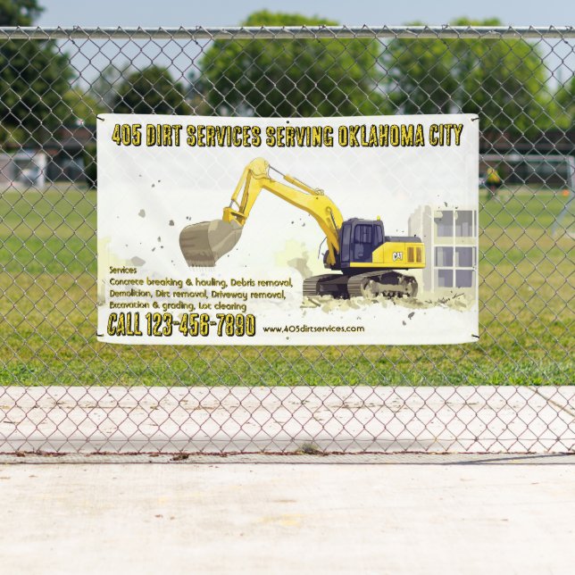 Customise Backhoe General Contractor Construction  Banner (Insitu)