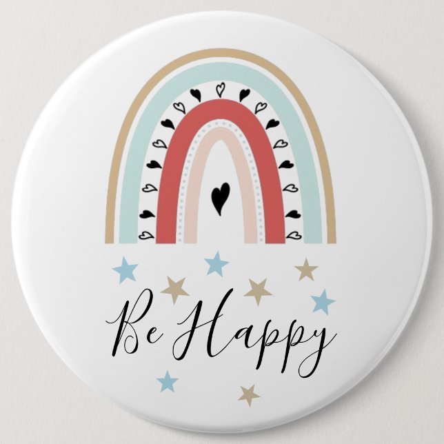 Customise Badge - Rainbow, Hearts and Stars (Front)