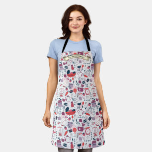 Customise Bakery Shop Kitchen Utensils Pattern Apron