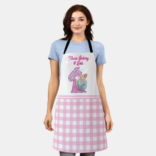 Customise Bakery Watercolor Floral Kitchen Utensil Apron