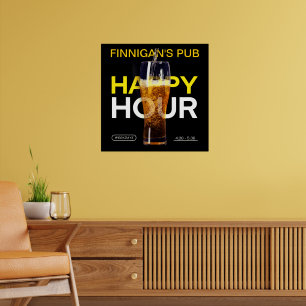 Customise Bar Pub Public House Happy Hour Beer Poster