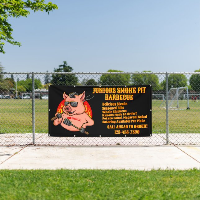 Customise Barbecue Smoker Mobile Business Banner (Insitu)