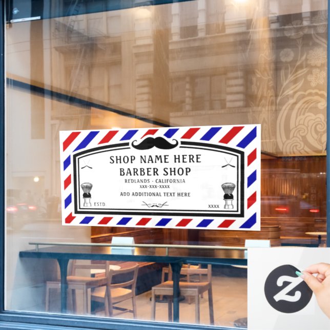 Customise Barber Shop Advert Front  (Cafe Window)