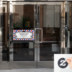 Customise Barber Shop Door Advert