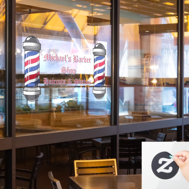 Customise Barber Shop Poles Promo 2 (Restaurant Window)