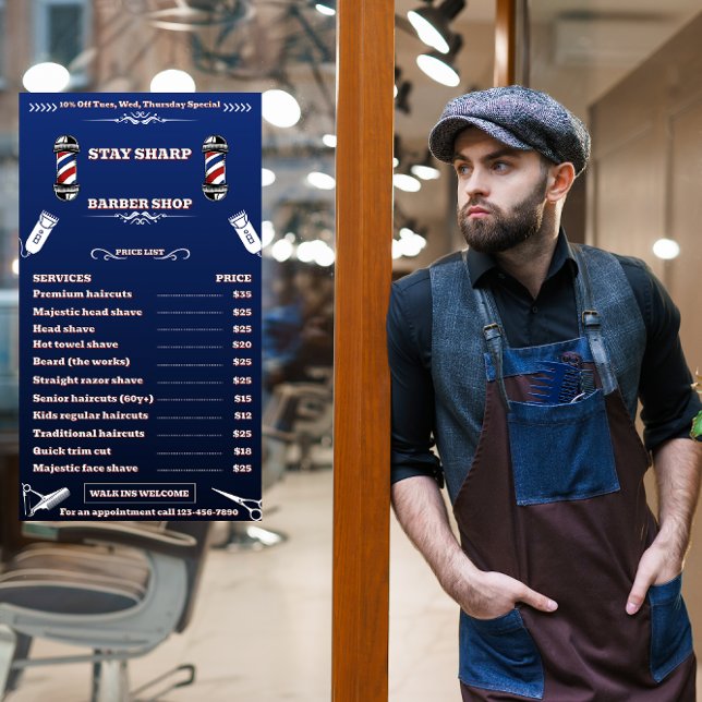 Customise Barber Shop Very Detailed Price List (Creator Uploaded)