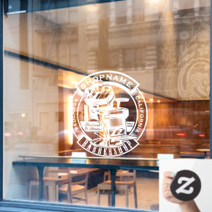 Customise Barbershop Business Door White Larger