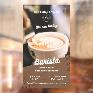 Customise Barista Hiring Brown White Minimalist