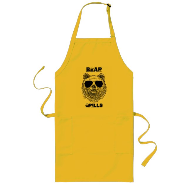 Customise BEAR GRILLS Men Funny Gift for Him  Long Apron (Front)