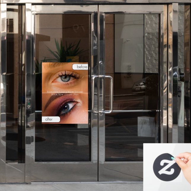 Customise Beauty Salon Before After Eyelash Makeup (Office Door)