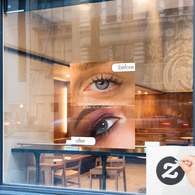 Customise Beauty Salon Before After Eyelash Makeup (Cafe Window)