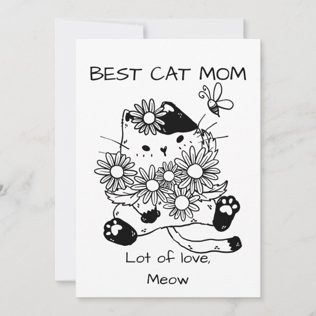 Customise Best cat mum Thank You Card (Front)