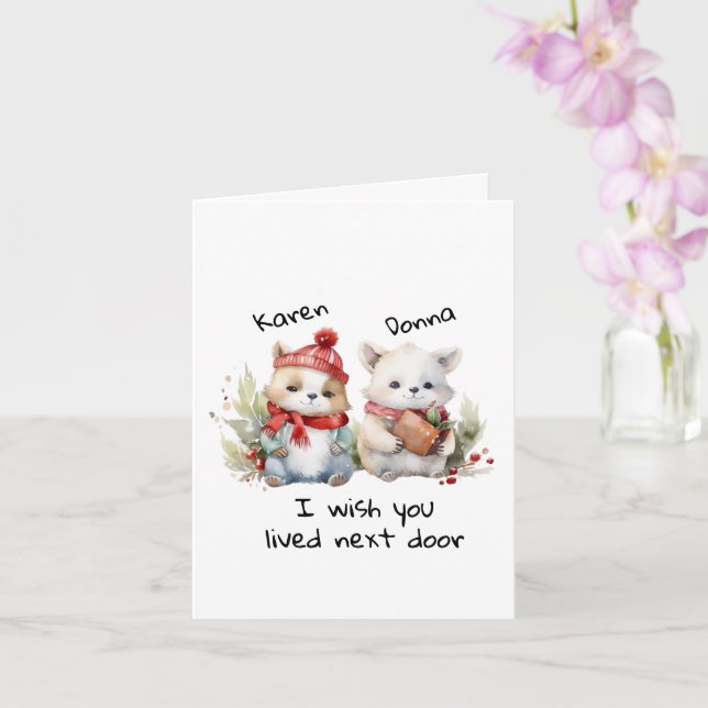 Customise Best Friends I Wish You Lived Next Door  Card (Orchid)