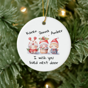 Customise Best Friends I Wish You Lived Next Door  Ceramic Tree Decoration
