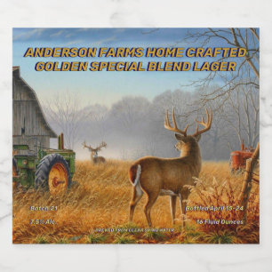 Customise Big Buck Deer Barnyard Showdown Detailed Beer Bottle Label