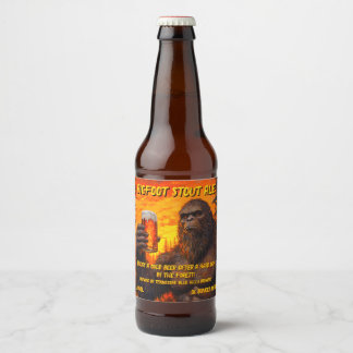 Customise Bigfoot Drinking A Beer At Sunset  Ver2 Bottle Label