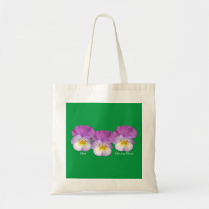 Customise birth month flower February purple green Tote Bag