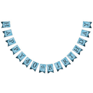 Customise Birthday - Decorative Blue Bunting