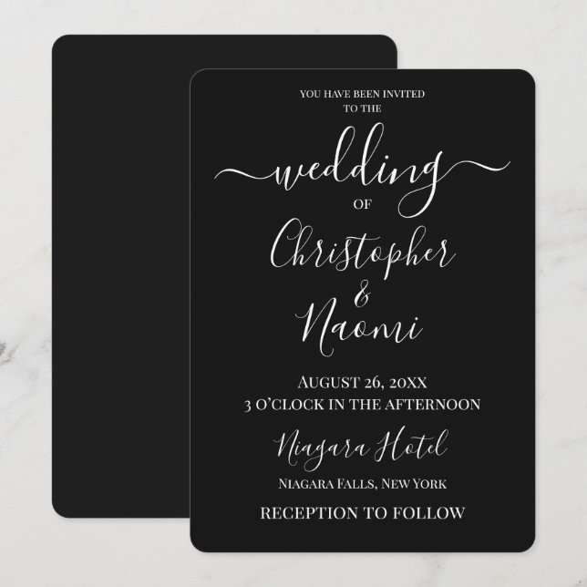 Customise - Black Invitation (Front/Back)
