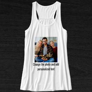 Customise Black White Cat Mum Family Fun Pet Photo Singlet