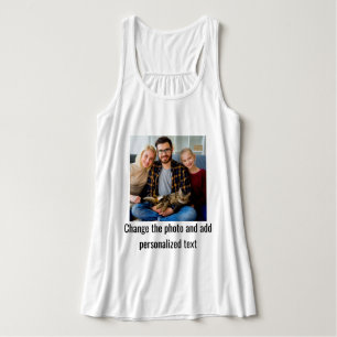 Customise Black White Cat Mum Family Fun Pet Photo Singlet