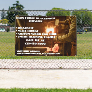 Customise Blacksmith Forge Shop Business Banner