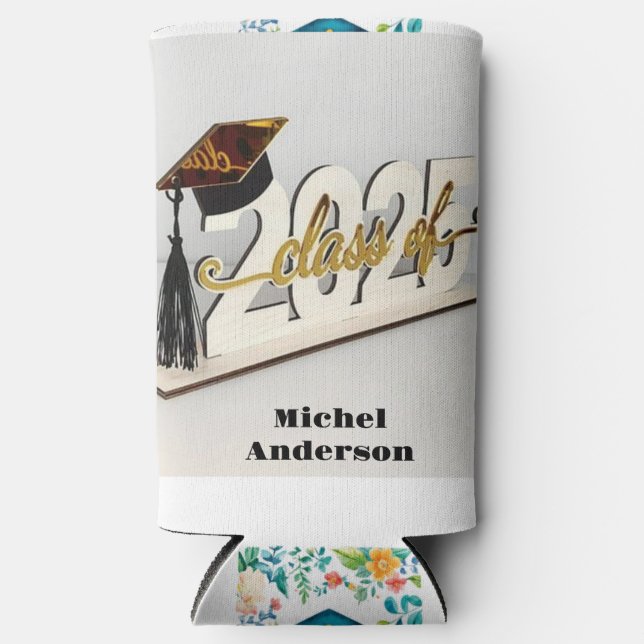   customise bloom with graduation powerCooler Seltzer Can Cooler (Front)