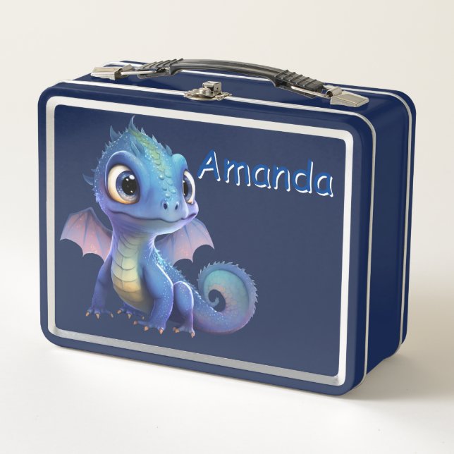 Customise Blue Dragons Metal Lunchbox (Front)