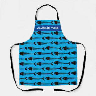 Customise Blue Fish Pattern Apron