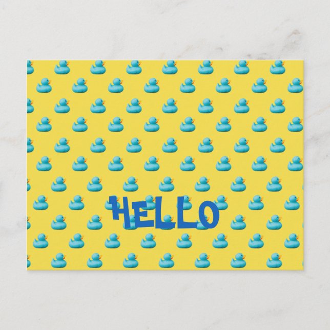 Customise Blue Rubber Ducks by storeman Postcard (Front)