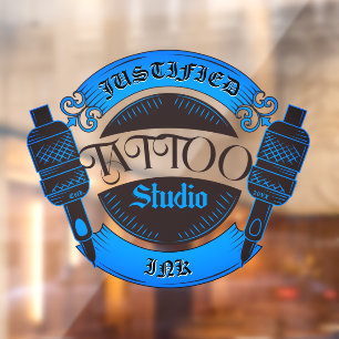 Customise Blue Tattoo Shop Business Front