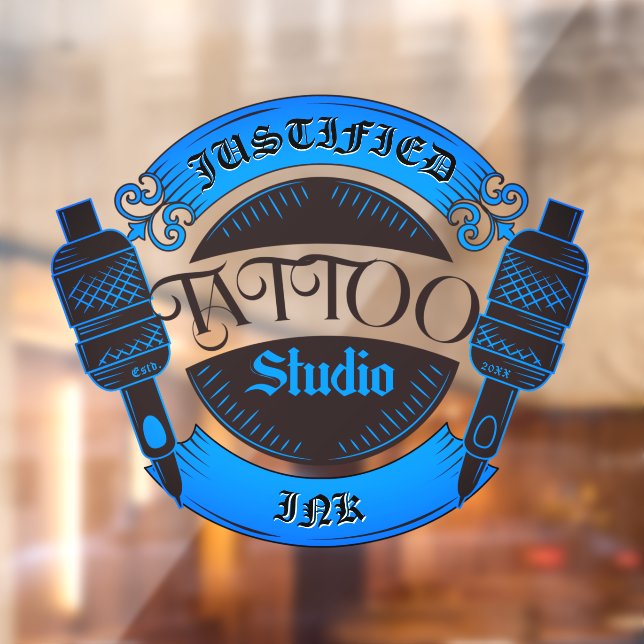Customise Blue Tattoo Shop Business Front   (Sheet 2)