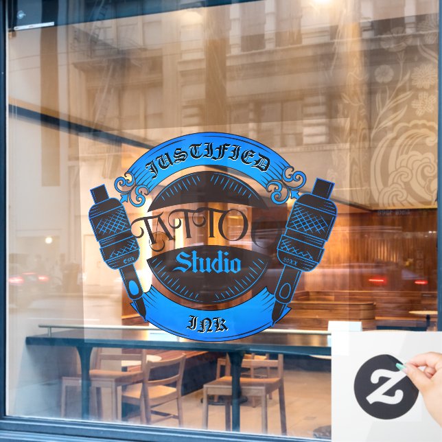 Customise Blue Tattoo Shop Business Front (Cafe Window)