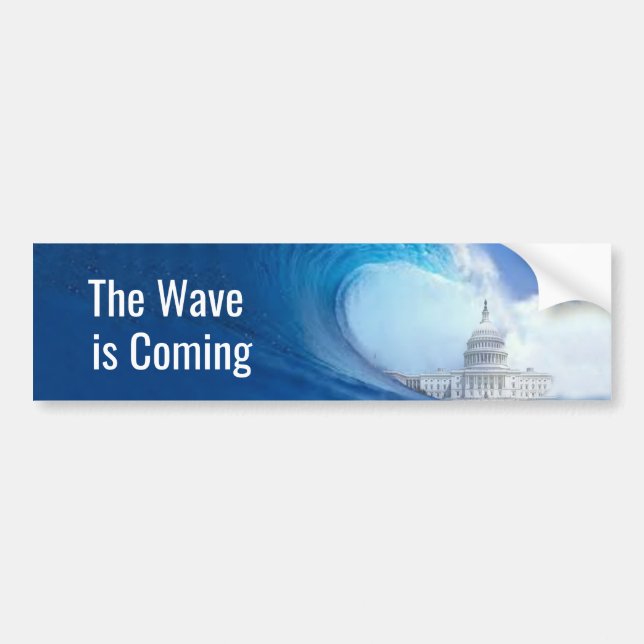 Customise Blue Wave Election 2022 Bumper Sticker (Front)
