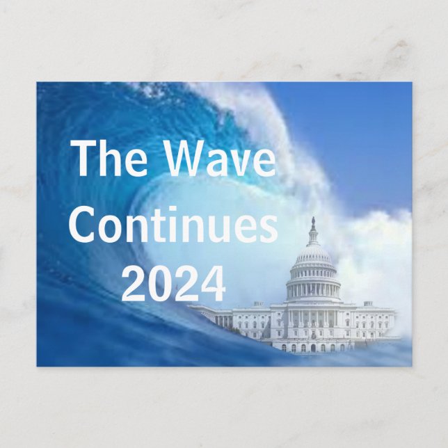 Customise Blue Wave Election 2024 Postcard (Front)