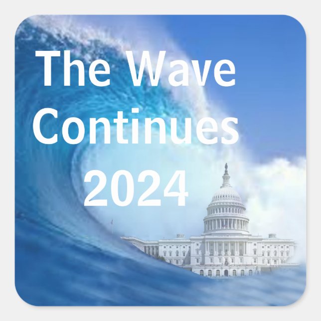 Customise Blue Wave Election 2024 Square Sticker (Front)