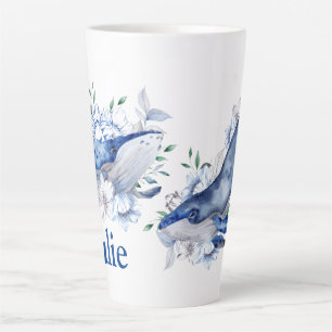 Customise Blue Whales   Latte Mug