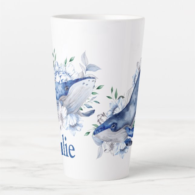 Customise Blue Whales   Latte Mug (Front)