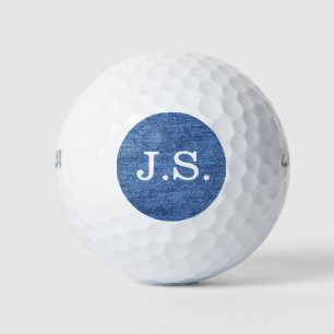 Customise Blue White Denim Texture Look Image Golf Balls
